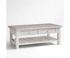 Massivholz-Couchtisch aus Kiefer Ablage