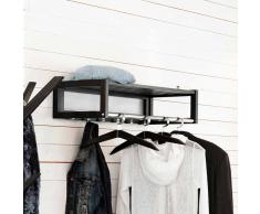 Hängende Garderobe in Schwarz Eiche Massivholz