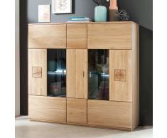 Highboard Vitrine aus Eiche Bianco 150 cm breit