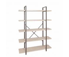 Design Regal in Eiche hell Stahl 120 cm