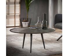 Runder Couchtisch in Schwarz Nickel 90 cm