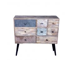 Schubladenkommode aus Teak Massivholz 90 cm hoch