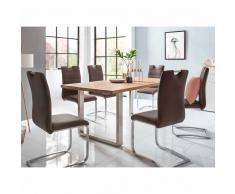 Esstischgruppe im Loft Design Eiche Massivholz Braun (7-teilig)
