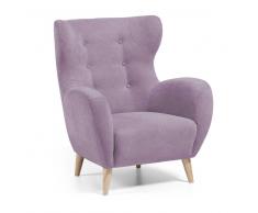 Retro Ohrensessel in Rosa Webstoff modern