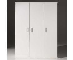 Drehtürenschrank in Weiß Dreitürig