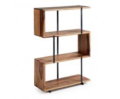 Standregal aus Sheesham Massivholz Stahl