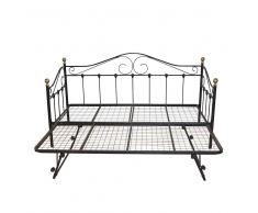 Ausziehbett in Schwarz Metall (2-teilig)