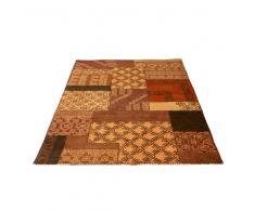 Teppich in Braun Rot Patchwork Design