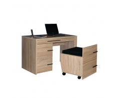 Bürotisch in Eiche Sonoma mit Rollcontainer