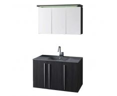 Badezimmer Set in Schwarz-Grau Spiegelschrank (2-teilig)