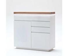 Sideboard in Weiß mit Wildeiche Massivholz