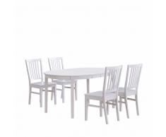 Essgruppe in Weiß mit ovalem Tisch (5-teilig)