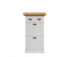 Landhaus Schuhkipper in Weiß Kiefer massiv 110 cm hoch