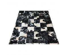 Teppich in Schwarz Weiß Kuhfell