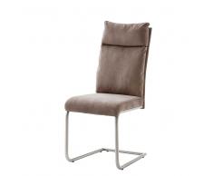 Freischwinger Set in Beige Webstoff modern (2er Set)
