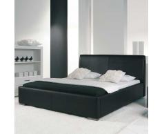 Kunstleder Bett in Schwarz