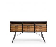 Schubladen Sideboard aus Tanne Massivholz Metall Loft Style