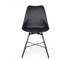 Schalen Esszimmerstuhl in Schwarz Kunststoff Metall (4er Set)