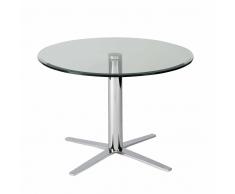 Runder Couchtisch aus Glas Stahl