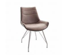 Stuhl Set in Braun antik weich gepolstert (2er Set)