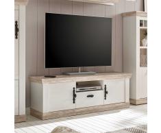 TV Lowboard im Landhaus Design Kiefer Weiß