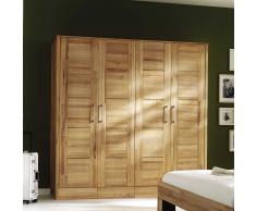 Kleiderschrank mit Drehtüren Kernbuche Massivholz