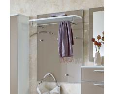 Wandpaneel Garderobe in Taupe Glas Weiß