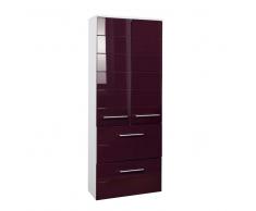 Badezimmerschrank in Aubergine Hochglanz modern