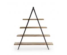 Bücherregal in Pyramiedenform Eisen Schwarz massiv