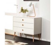 Schubladenkommode im Retro Design Weiß