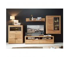 TV Anbauwand aus Wildeiche LED Beleuchtung (4-teilig)