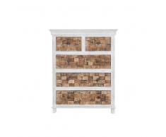 Shabby Chic Kommode mit Schubladen Weiß Holz massiv