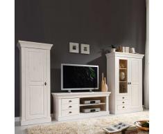 Wohnzimmer Wohnwand in Weiß Kiefer (3-teilig)