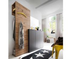 Garderobenset in Anthrazit Eiche modern (3-teilig)