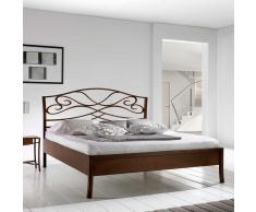 Bett in Braun Metall
