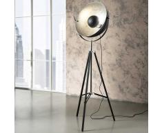 Studio Stehlampe in Schwarz Metall Silberfarben