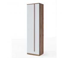 Dielenschrank in Weiß und Eiche 55 cm breit