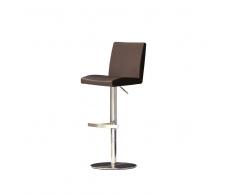 Leder Barhocker in Braun Edelstahl
