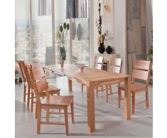 Kernbuche Tischgruppe Massiv 6 Holzstühle (7-teilig)