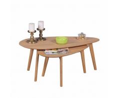 Beistelltisch Set mit Eiche furniert dreieckig (2-teilig)
