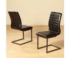 Schwingstuhl im Industry Design Schwarz (2er Set)