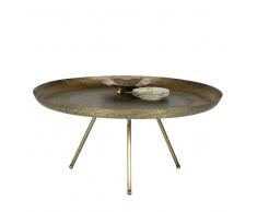 Design Sofatisch in Messingfarben Metall Rund