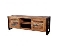 Design TV Lowboard in Bunt Recyclingholz Eisen