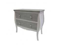 Shabby Chic Kommode mit 2 Schubladen Grau Weiß