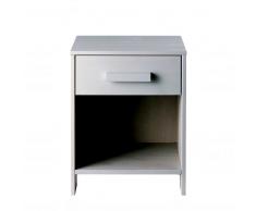 Nachtschrank in Grau Kiefer Massivholz