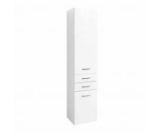 Bad Hochschrank in Hochglanz Weiß 180 cm hoch