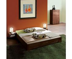 Doppelbett in Nussbaumfarben Buche Massivholz