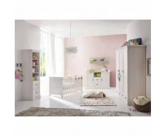 Komplett Babyzimmer in Weiß Kiefer massiv (5-teilig)