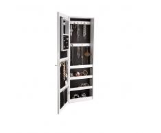 Schmuckschrank mit Spiegel Weiß