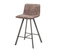 Barstuhl in Taupe Kunstleder Stahl (4er Set)